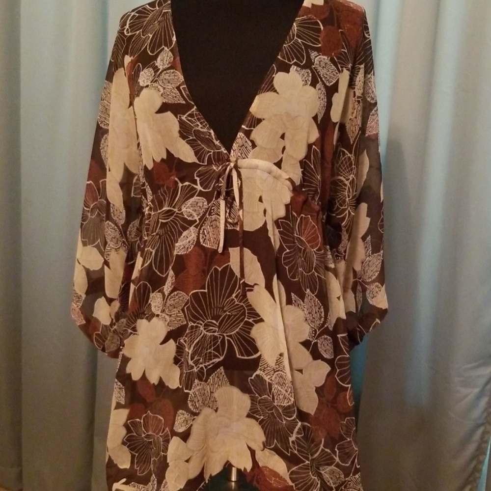 Sheer tunic/bathing suit coverup/dress